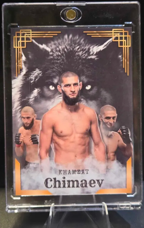 Khamzat Chimaev Custom UFC MMA Refractor Rookie Holo Prizm Rookie Card rc